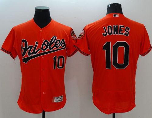 Orioles #10 Adam Jones Orange Flexbase Authentic Collection Stitched MLB Jersey - Click Image to Close